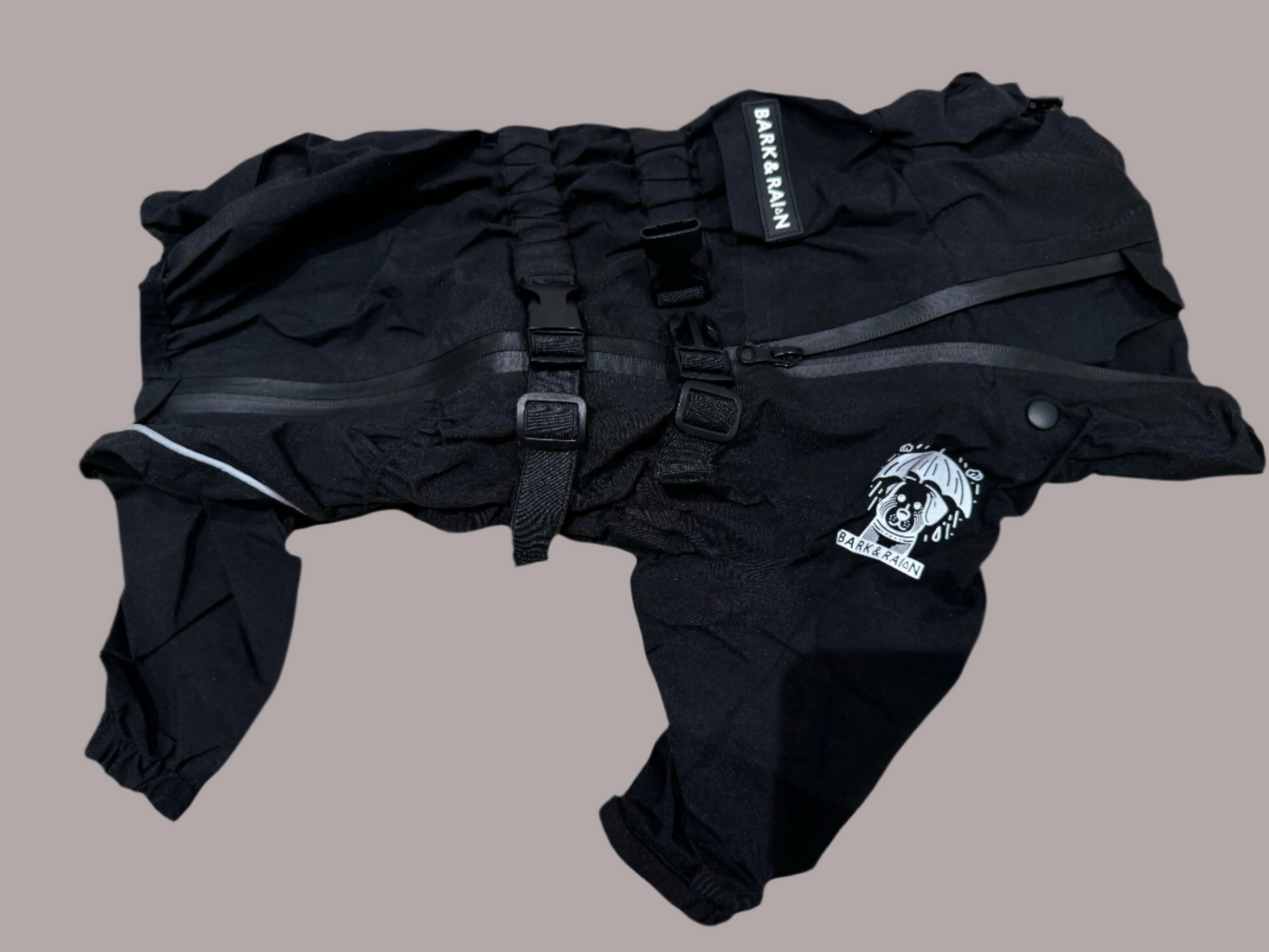 Bark&Rain Dog Rain jacket in black color 